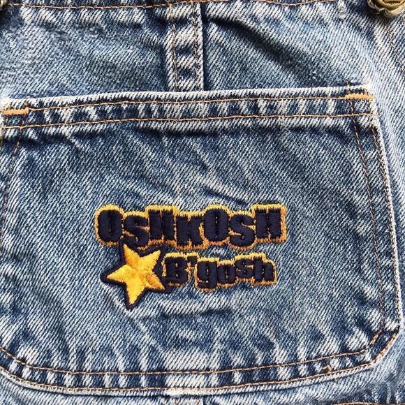 Vintage Oshkosh B’gosh logo denim overalls VGUC 3T - Picture 2 of 11